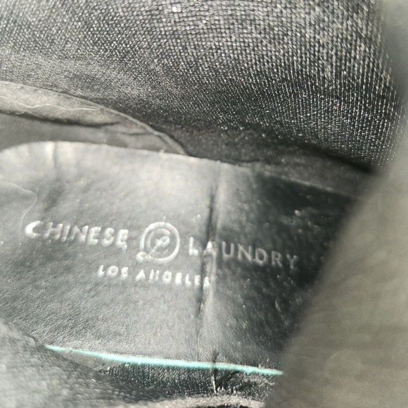 Chinese Laundry Black Faux Suede Over the Knee Slouch Wedge Heel Boot - size 8.5 - Picture 13 of 16